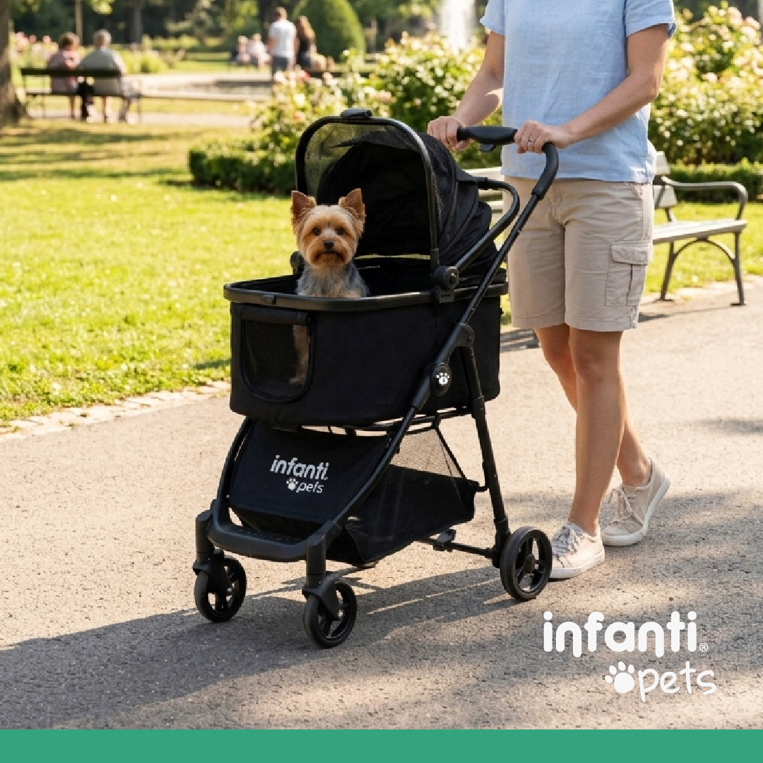 Carriola De Lujo Plegable Mascotas Perros Con Ventilación