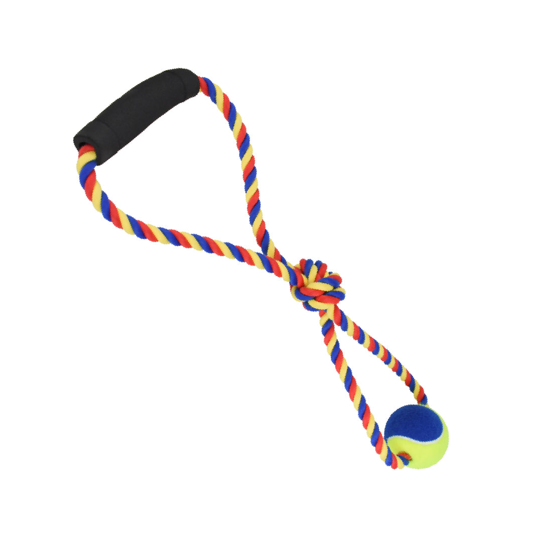 Juguete Para Perros Jaladera De Cuerda Con Pelota Trenzada