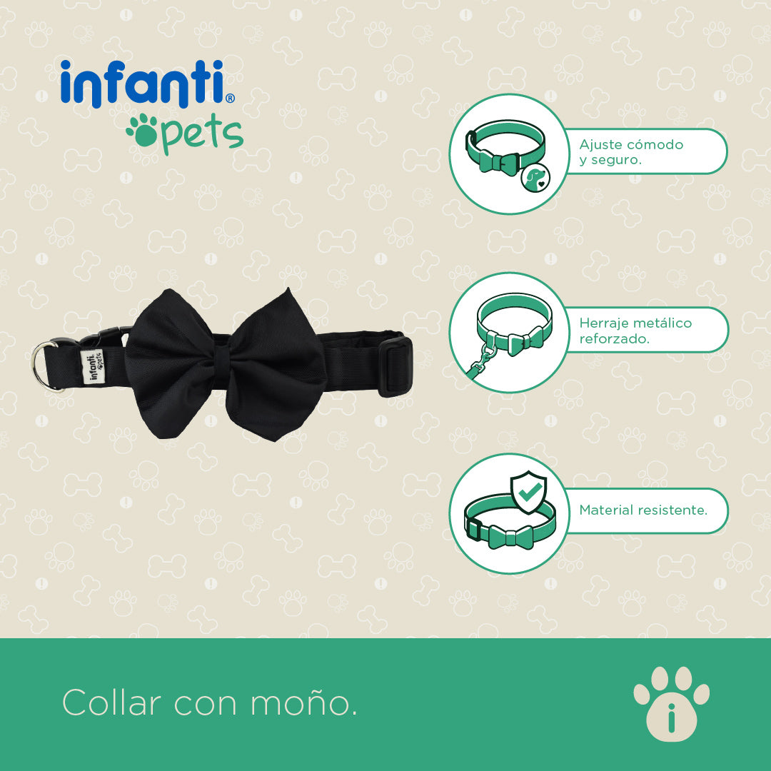 Collar De Moño De Perro Ajuste Cómodo Y Seguro Herraje Metal