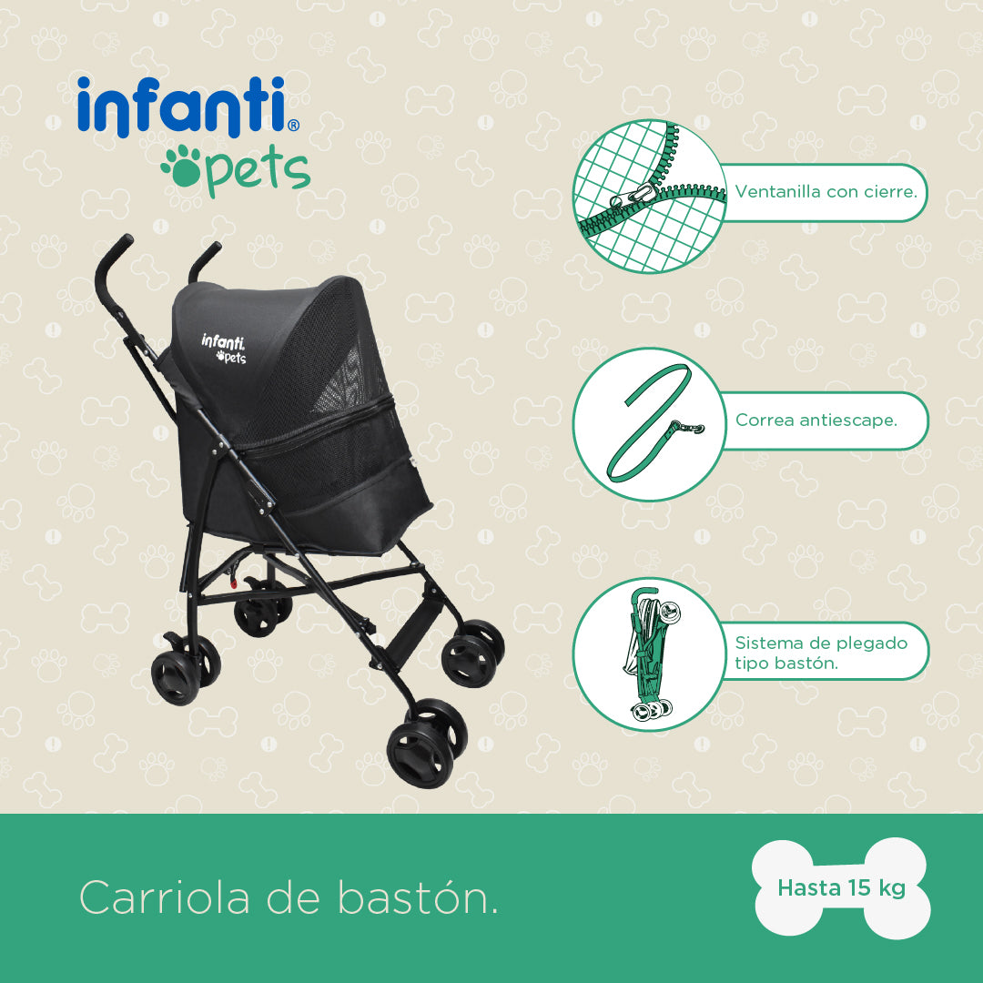 Carriola Plegable Mascotas Perros Gatos Con Ventilación