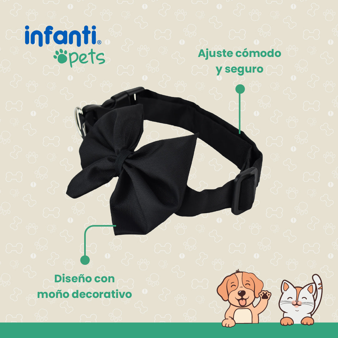 Collar De Moño De Perro Ajuste Cómodo Y Seguro Herraje Metal