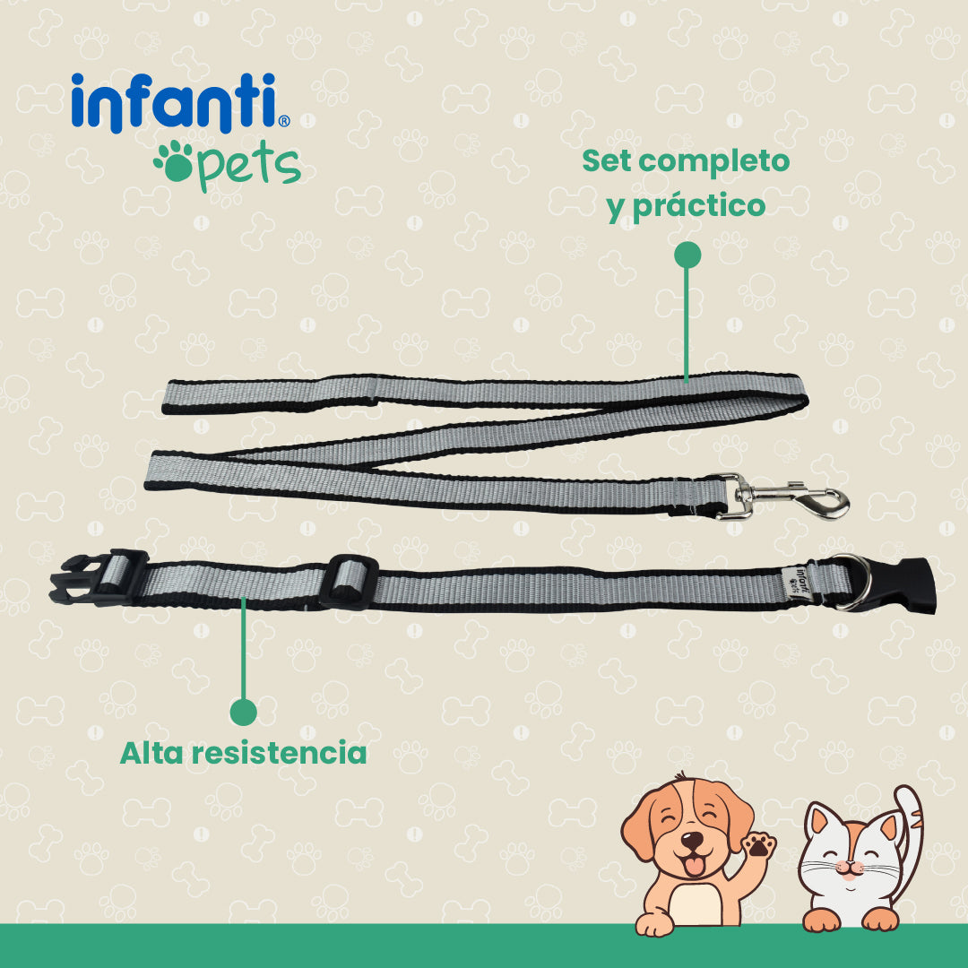 Juego De Correa Con Collar Ajustable Y Diseño Resistente