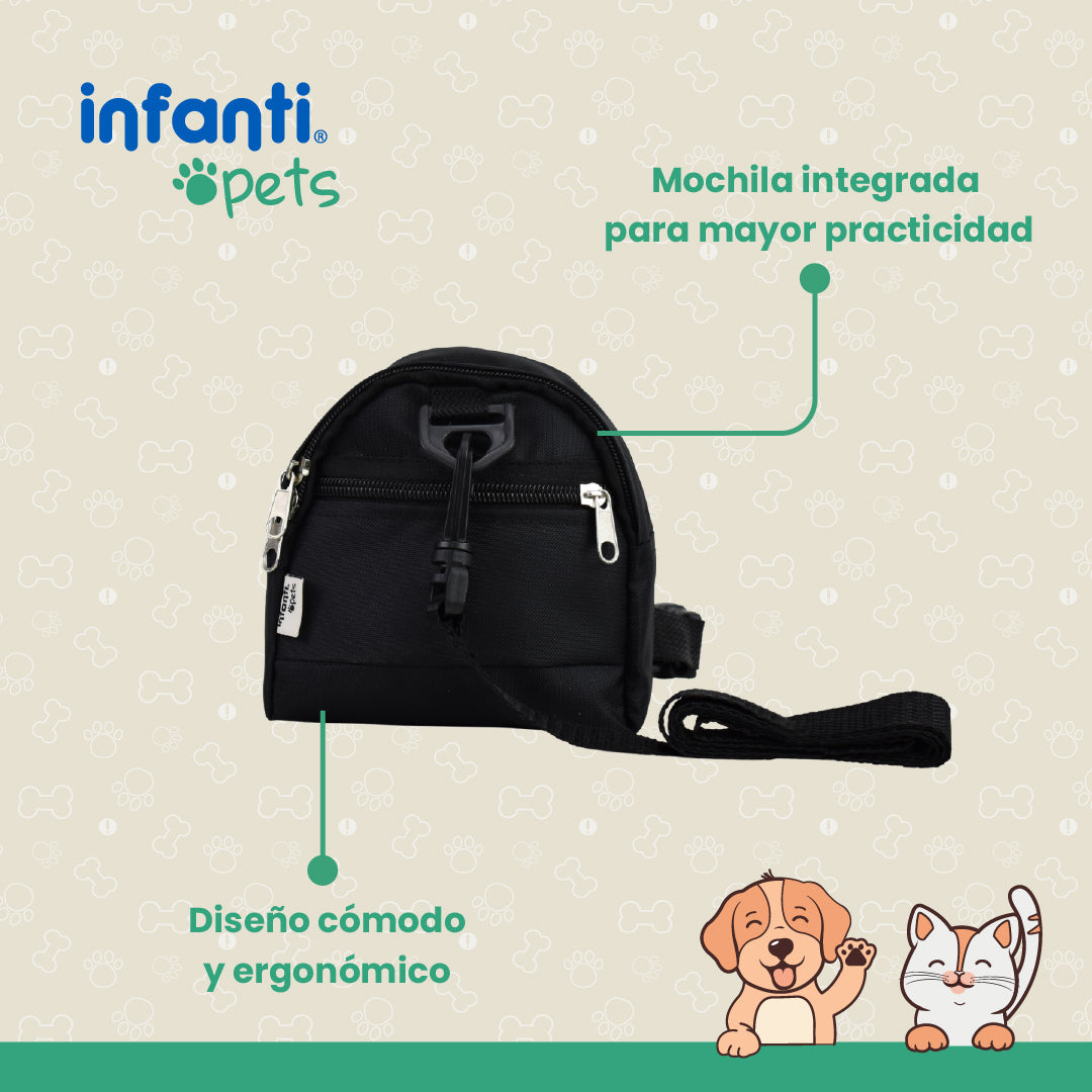 Arnés De Mascotas Con Mochila Correa Y Diseño Practico