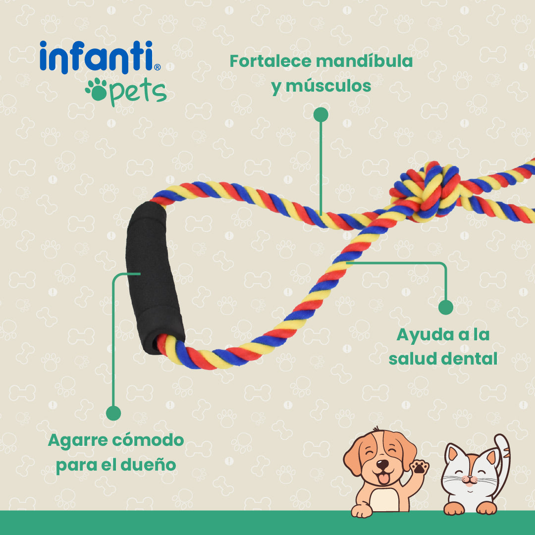 Juguete Para Perros Jaladera De Cuerda Con Pelota Trenzada