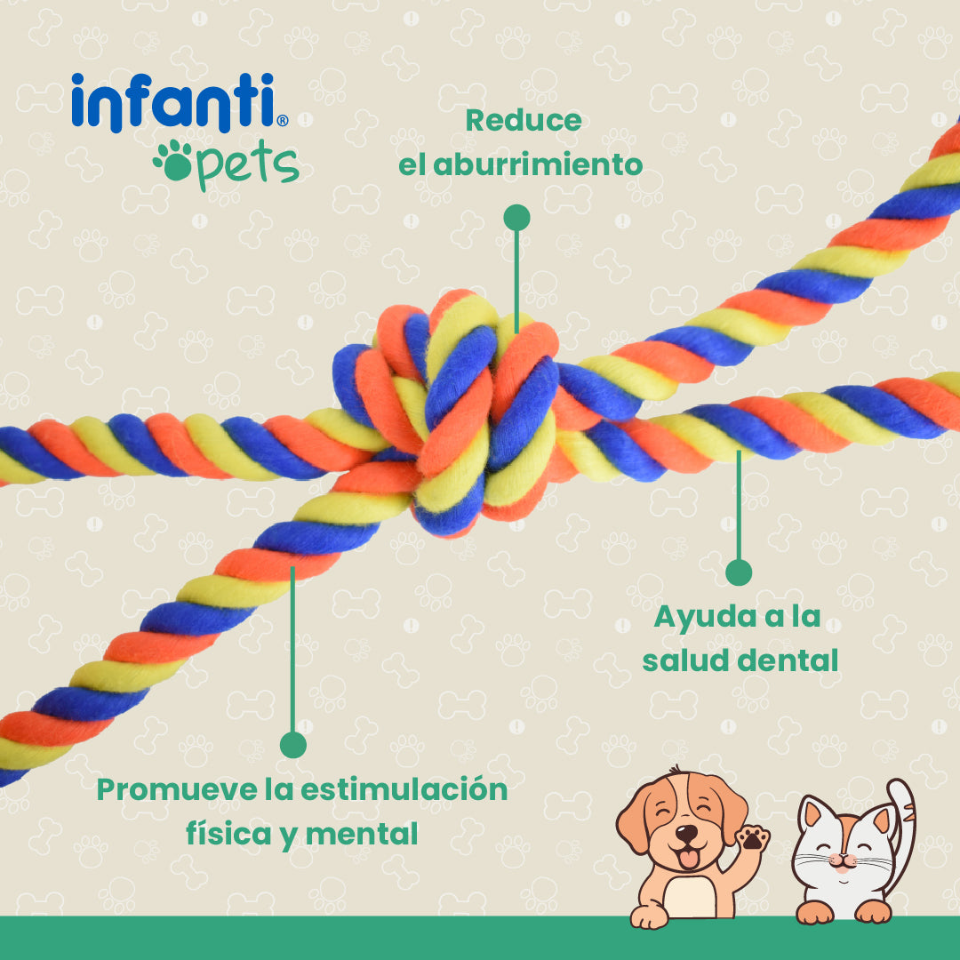 Juguete Para Perros Jaladera De Cuerda Con Pelota Trenzada