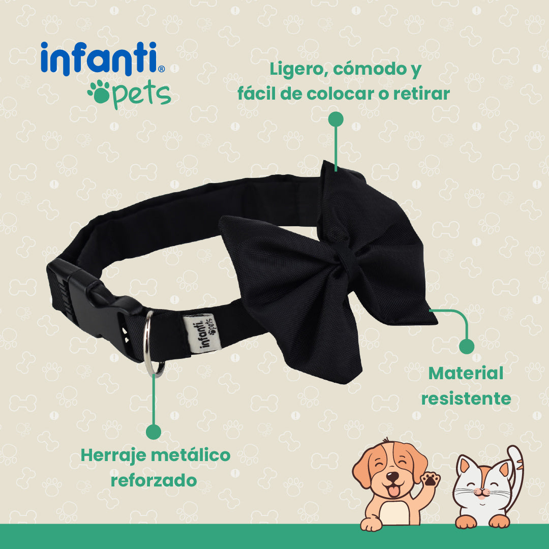 Collar De Moño De Perro Ajuste Cómodo Y Seguro Herraje Metal