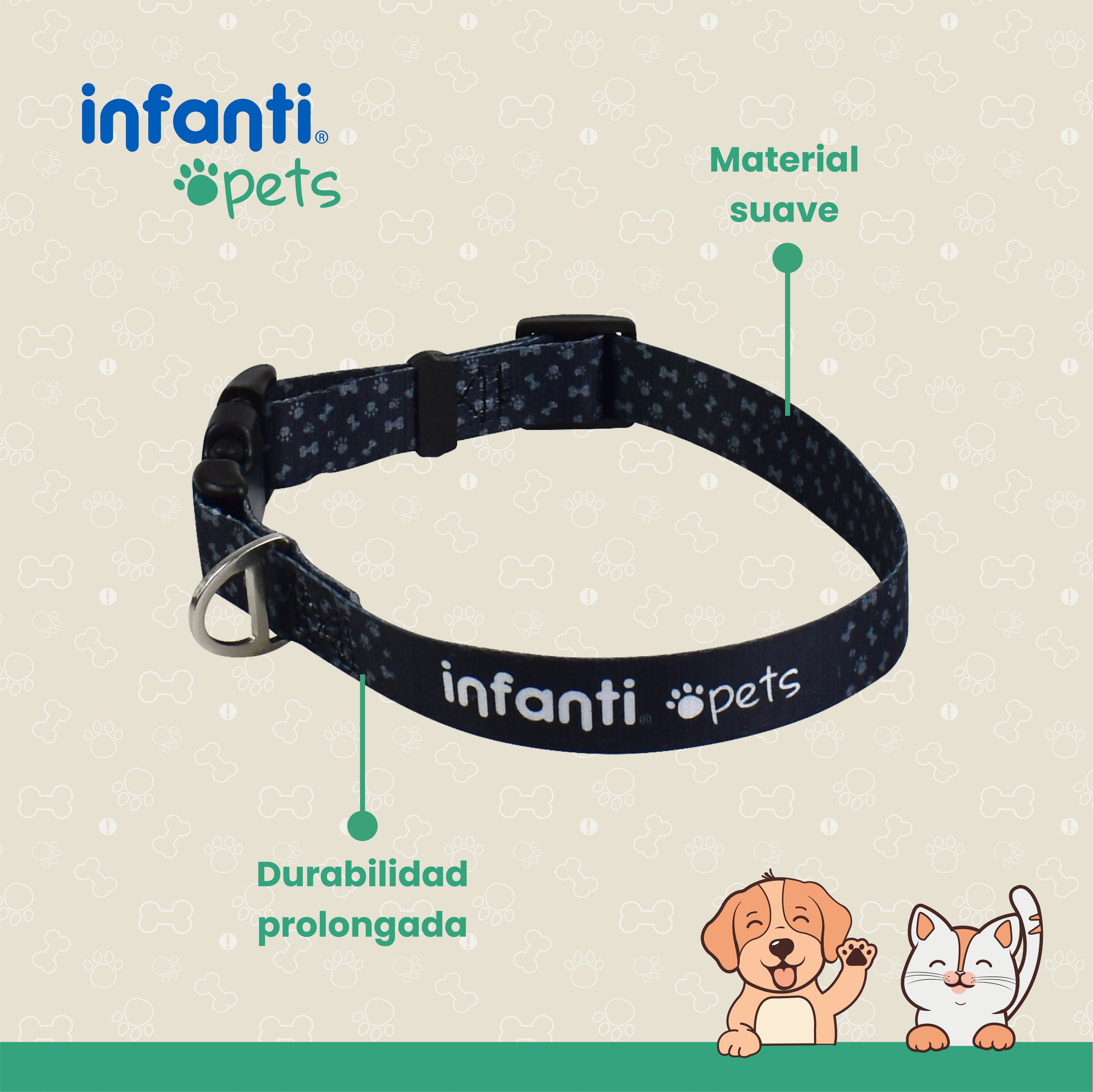 Collar Para Mascotas Metal Mediano Ligero Ajustable