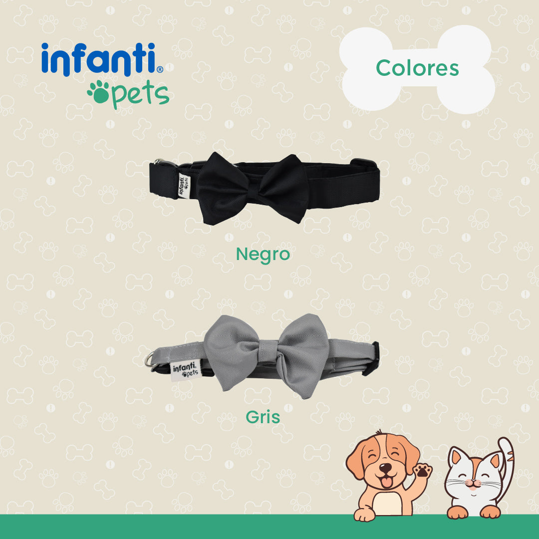 Collar De Moño De Perro Ajuste Cómodo Y Seguro Herraje Metal