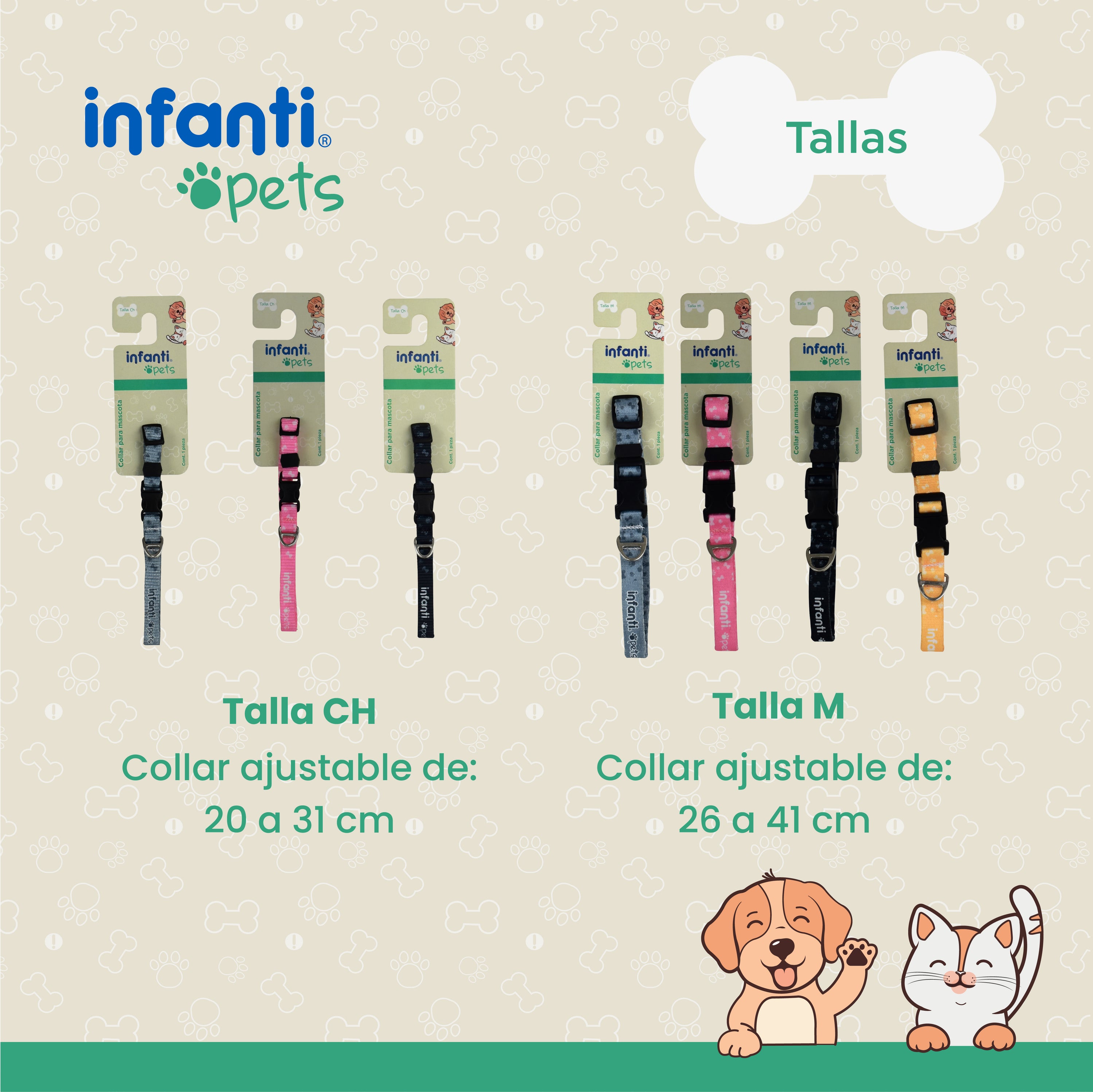 Collar Para Mascotas Metal Mediano Ligero Ajustable