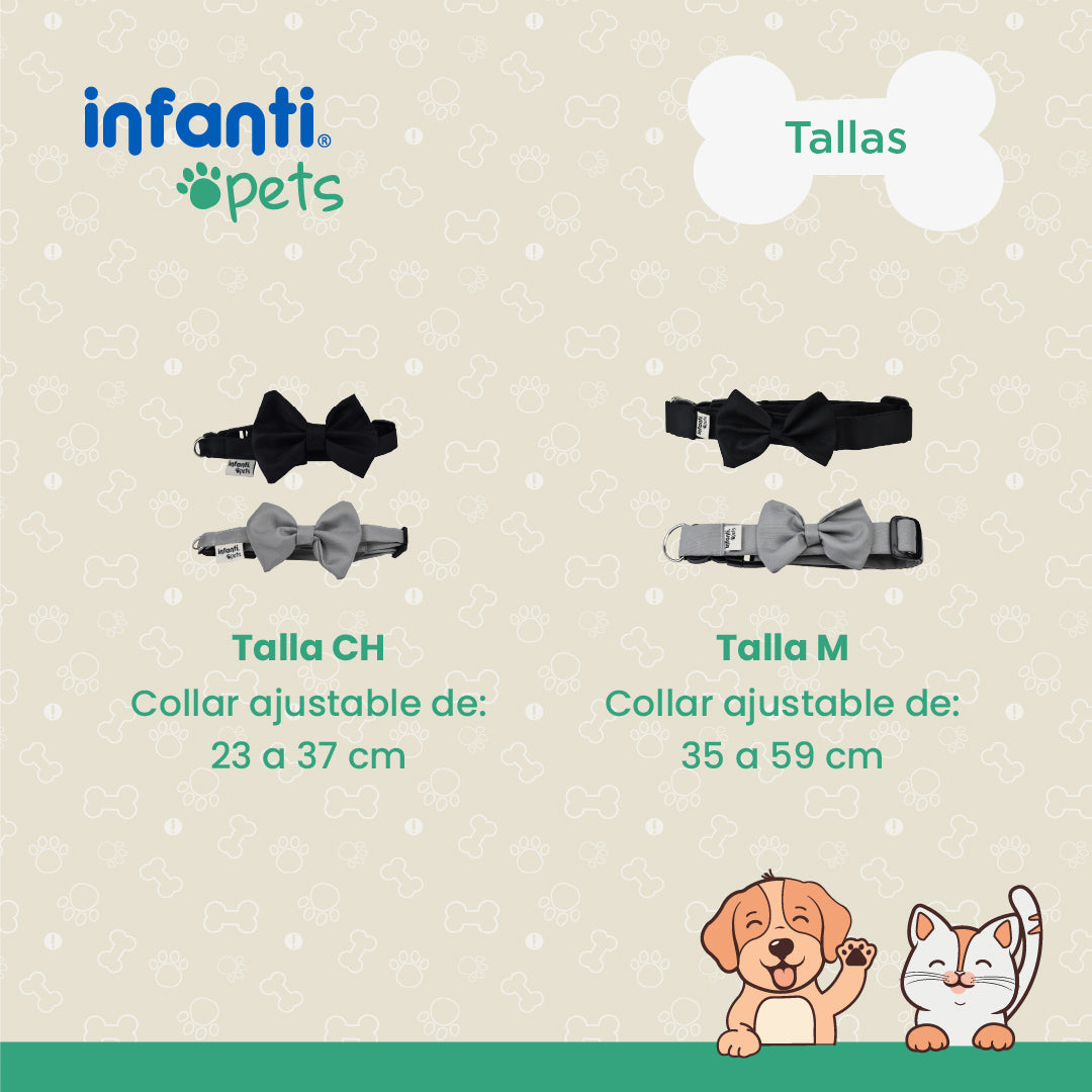 Collar De Moño De Perro Ajuste Cómodo Y Seguro Herraje Metal