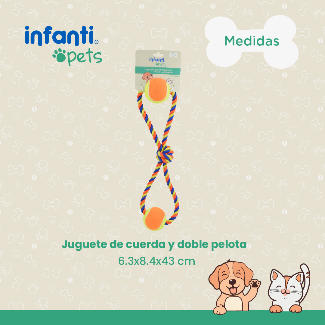Juguete Para Perros Jaladera De Cuerda Con Pelota Trenzada