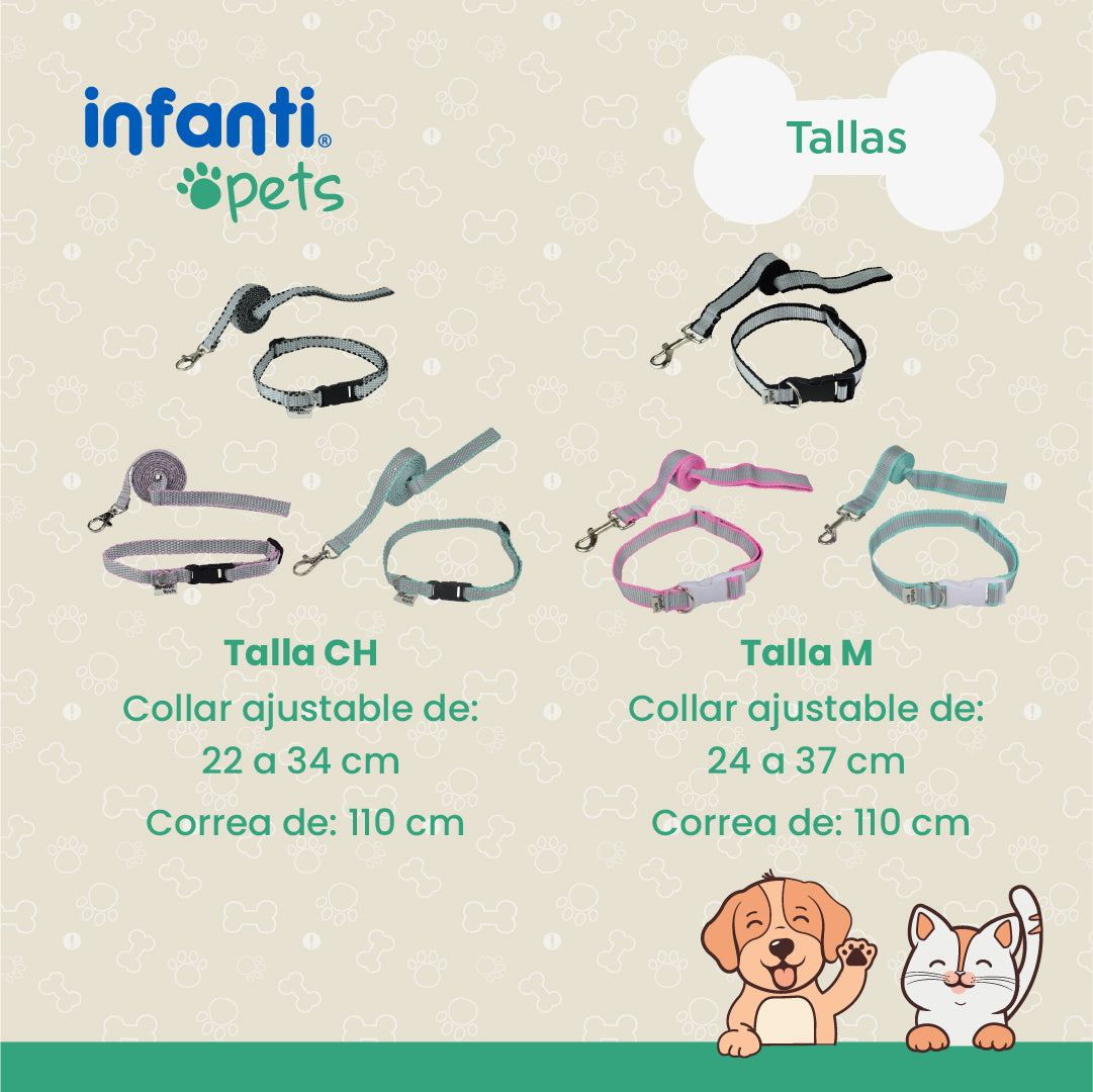 Juego De Correa Con Collar Ajustable Y Diseño Resistente