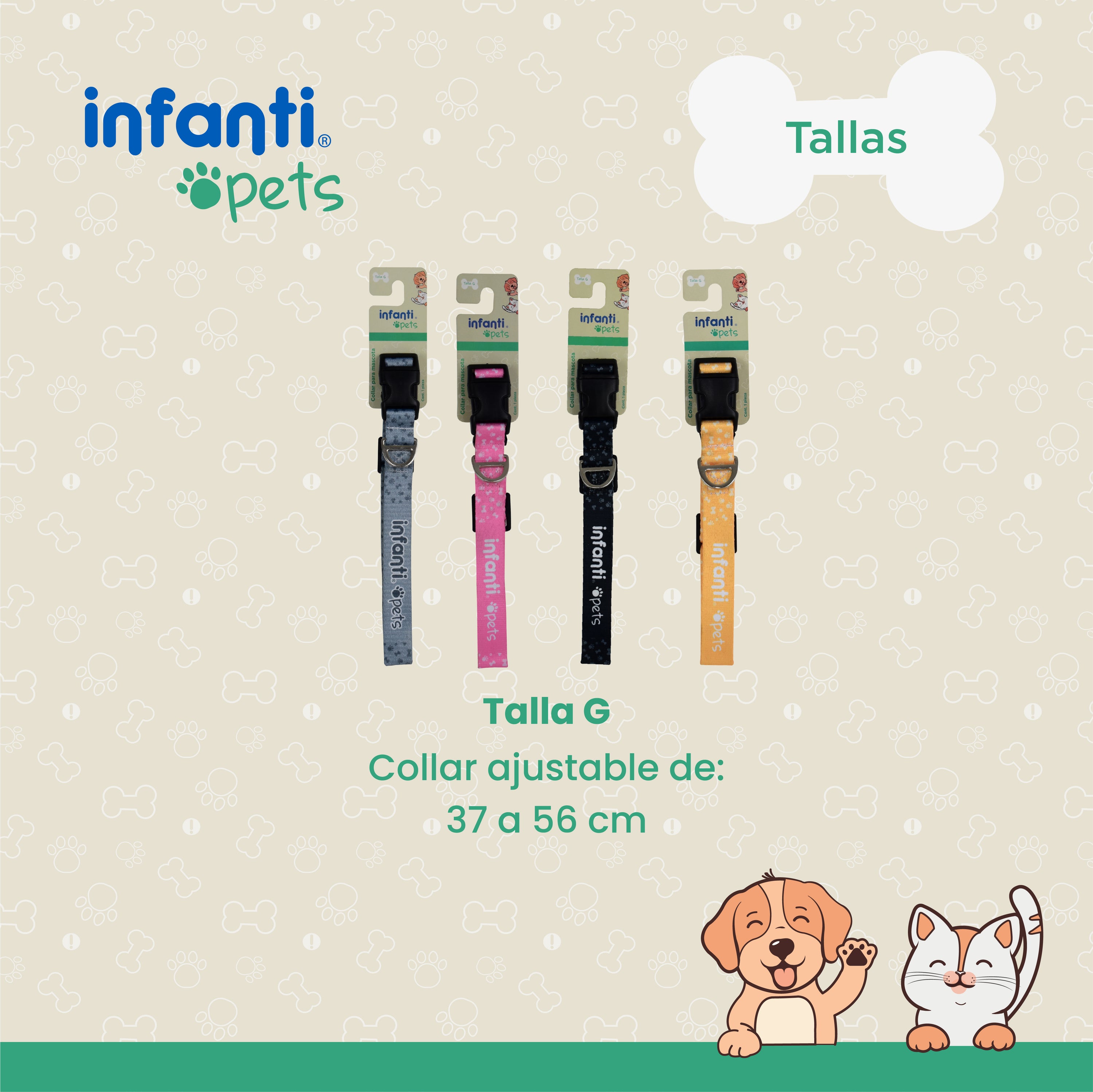 Collar Para Mascotas Metal Mediano Ligero Ajustable