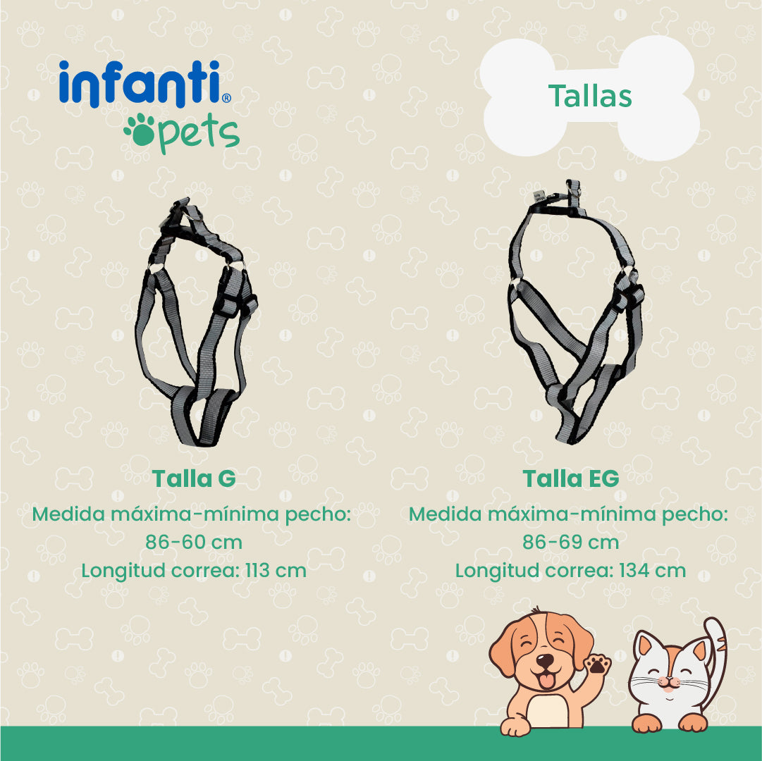 Arnés Con Correa Para Mascota Material Resistente Y Duradero