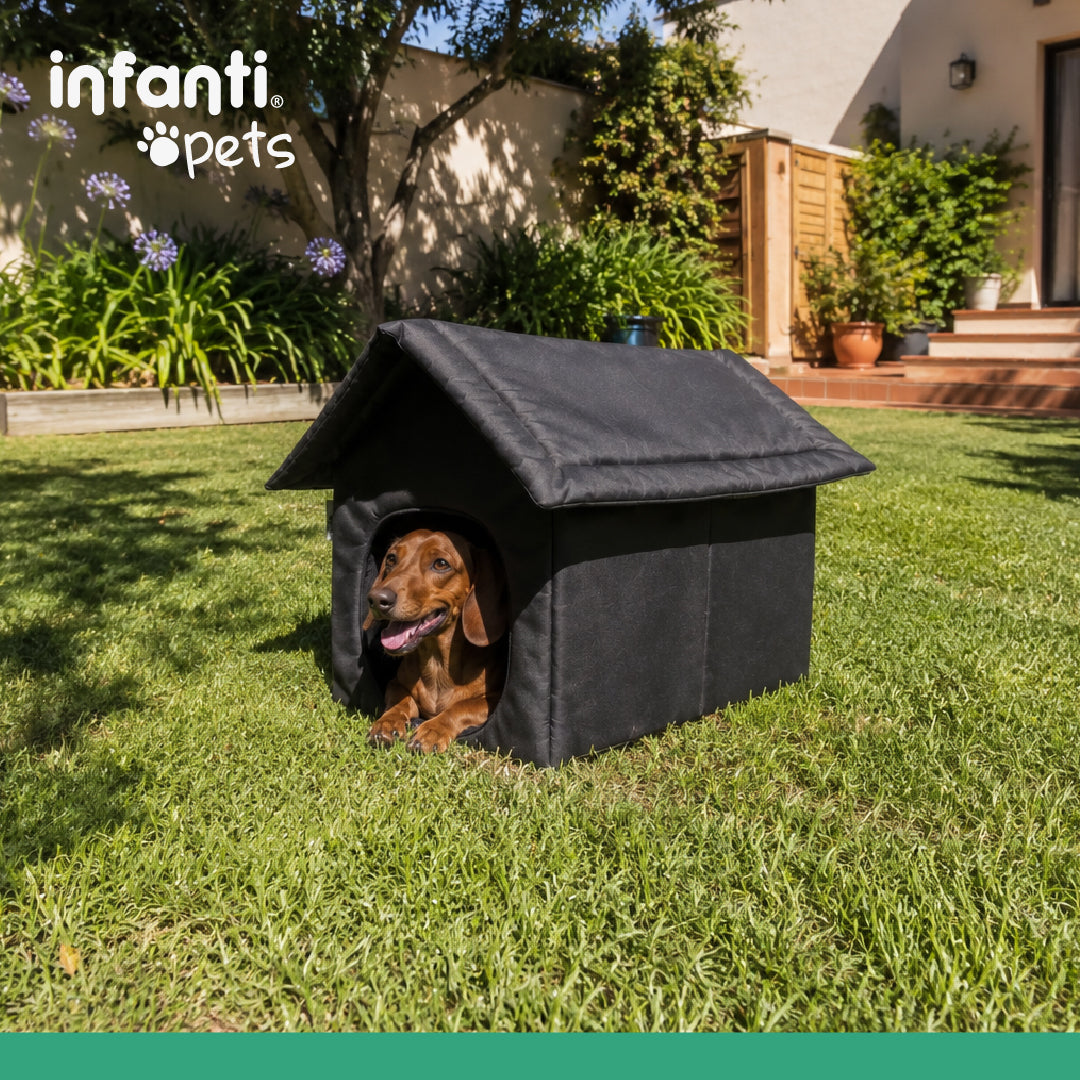 Casa Plegable Color Negro Para Mascotas Chica Ligera Y Portátil
