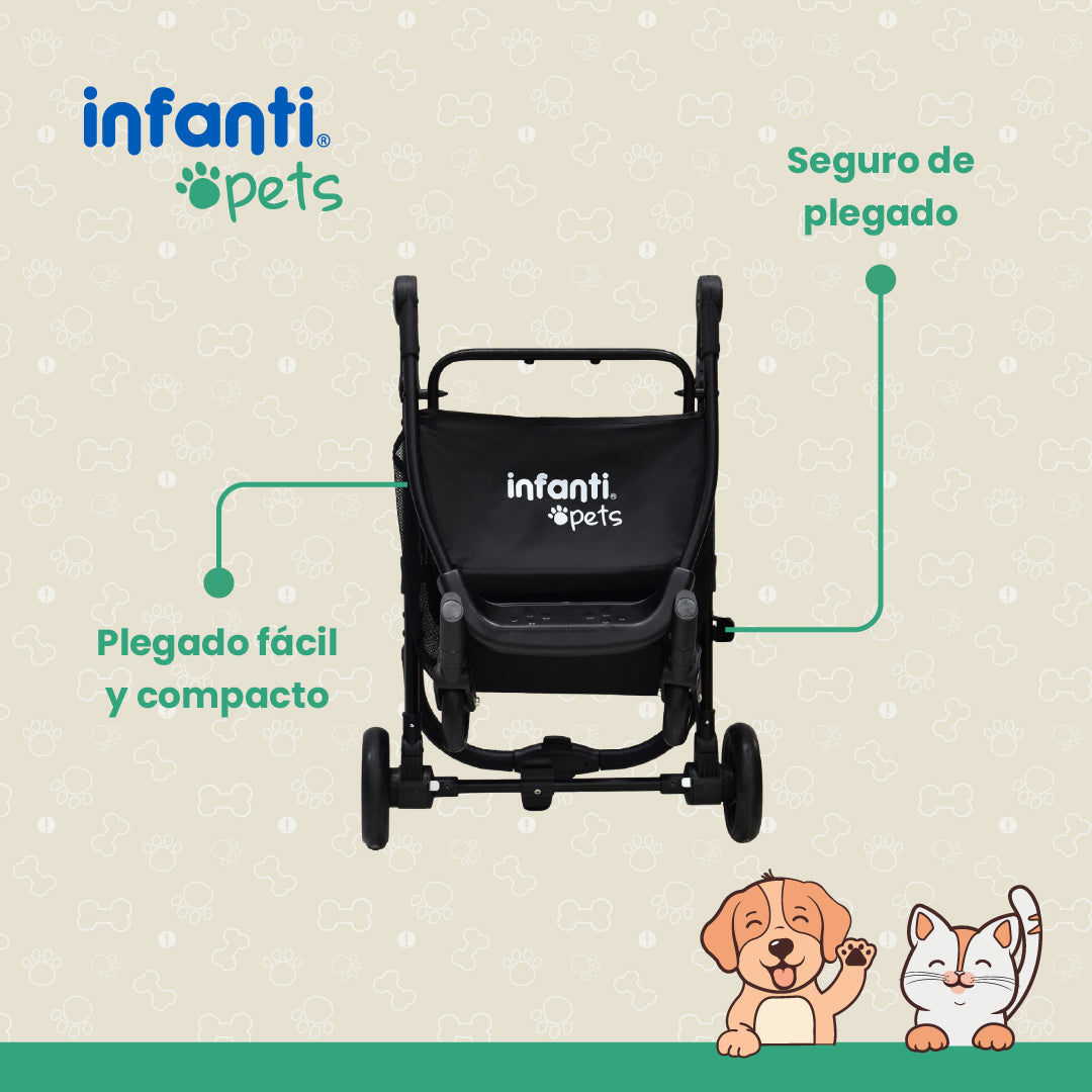 Carriola De Lujo Plegable Mascotas Perros Con Ventilación