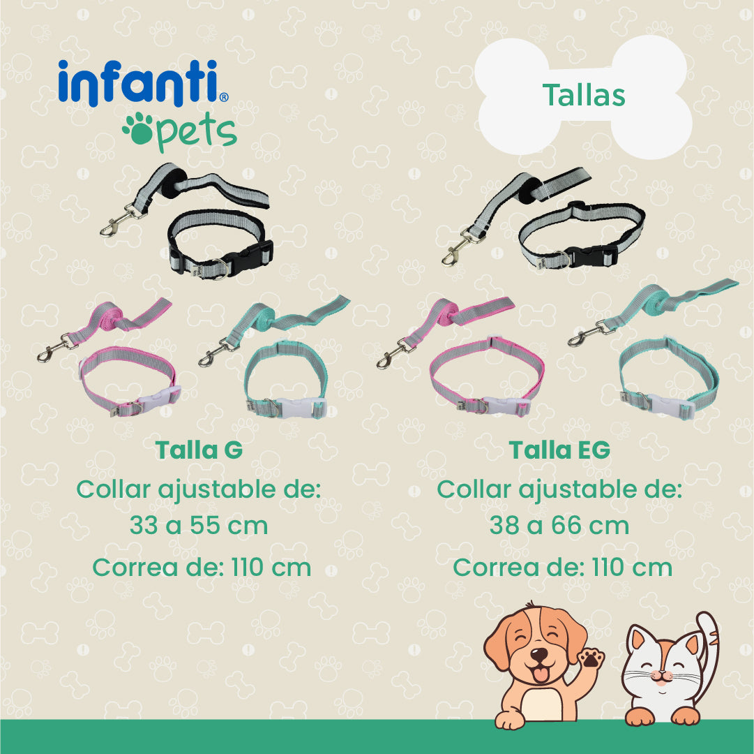 Juego De Correa Con Collar Ajustable Y Diseño Resistente