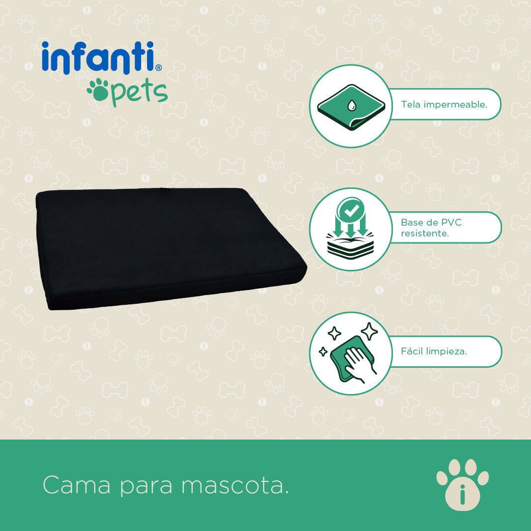 Cama Para Mascota Negro M De Pvc Con Diseño Práctico Y Funcional