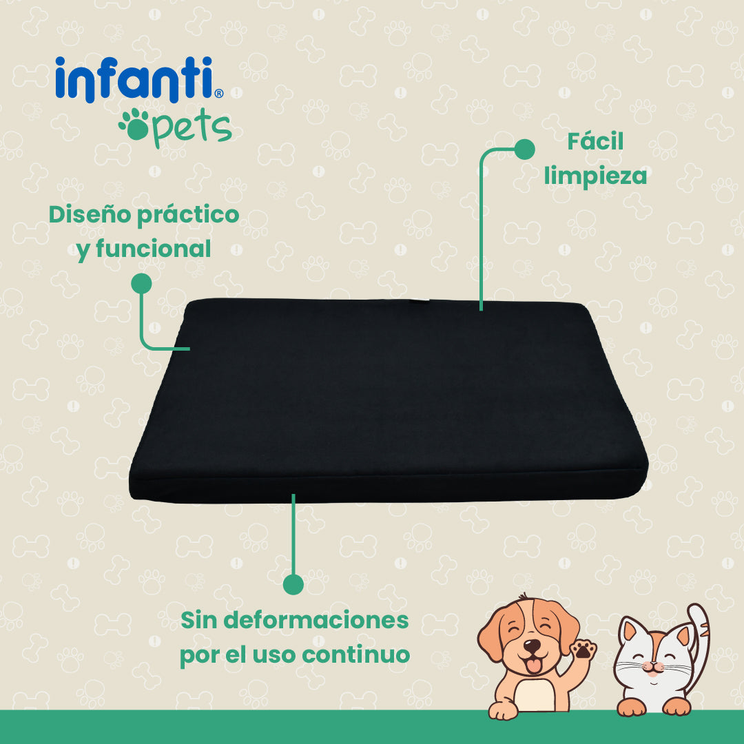 Cama Para Mascota Negro M De Pvc Con Diseño Práctico Y Funcional