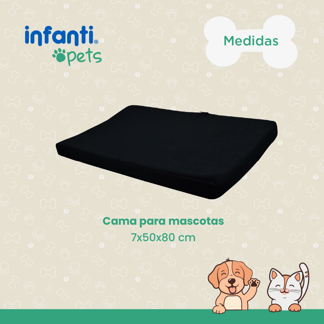 Cama Para Mascota Negro M De Pvc Con Diseño Práctico Y Funcional