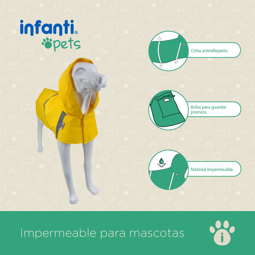 Chubasquero Impermeable Para Perros Con Reflectante