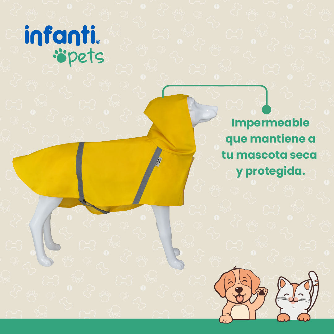 Chubasquero Impermeable Para Perros Con Reflectante