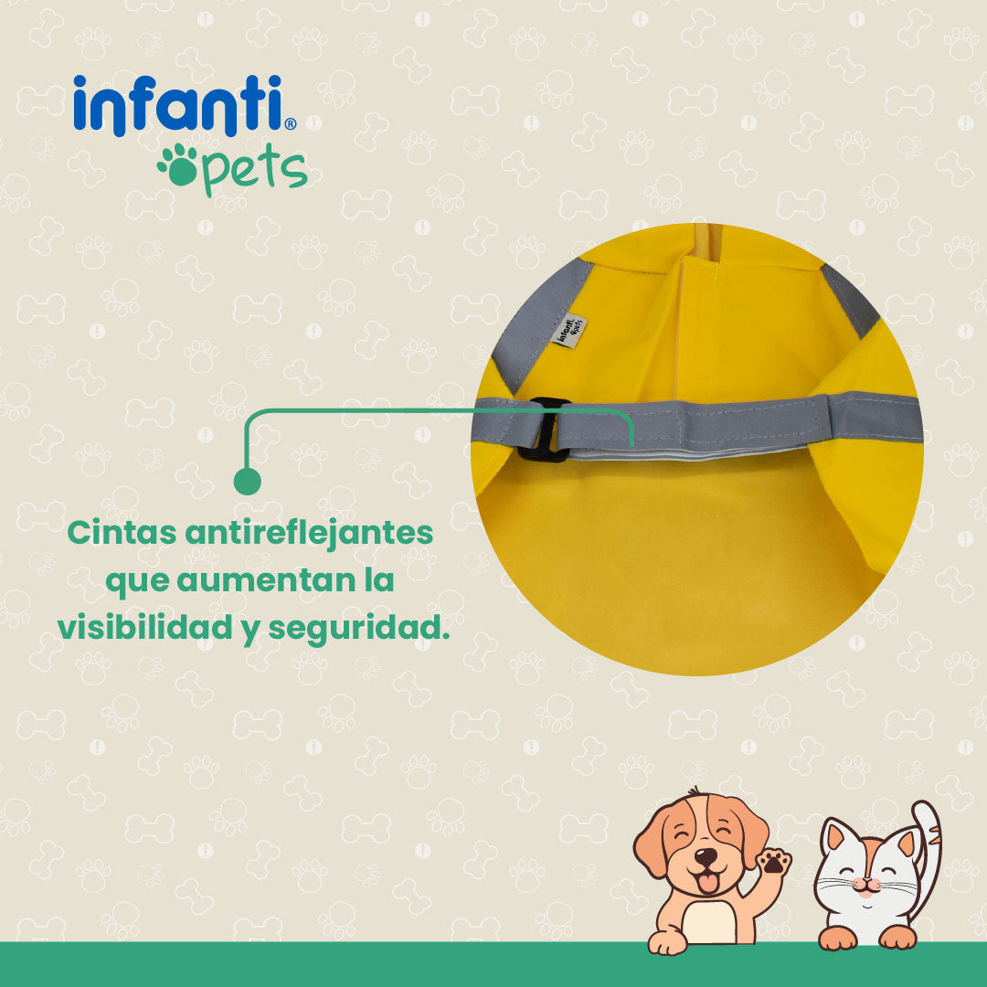 Chubasquero Impermeable Para Perros Con Reflectante