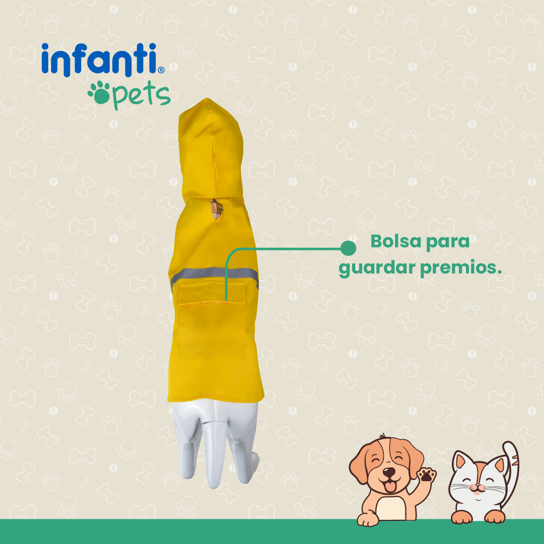 Chubasquero Impermeable Para Perros Con Reflectante