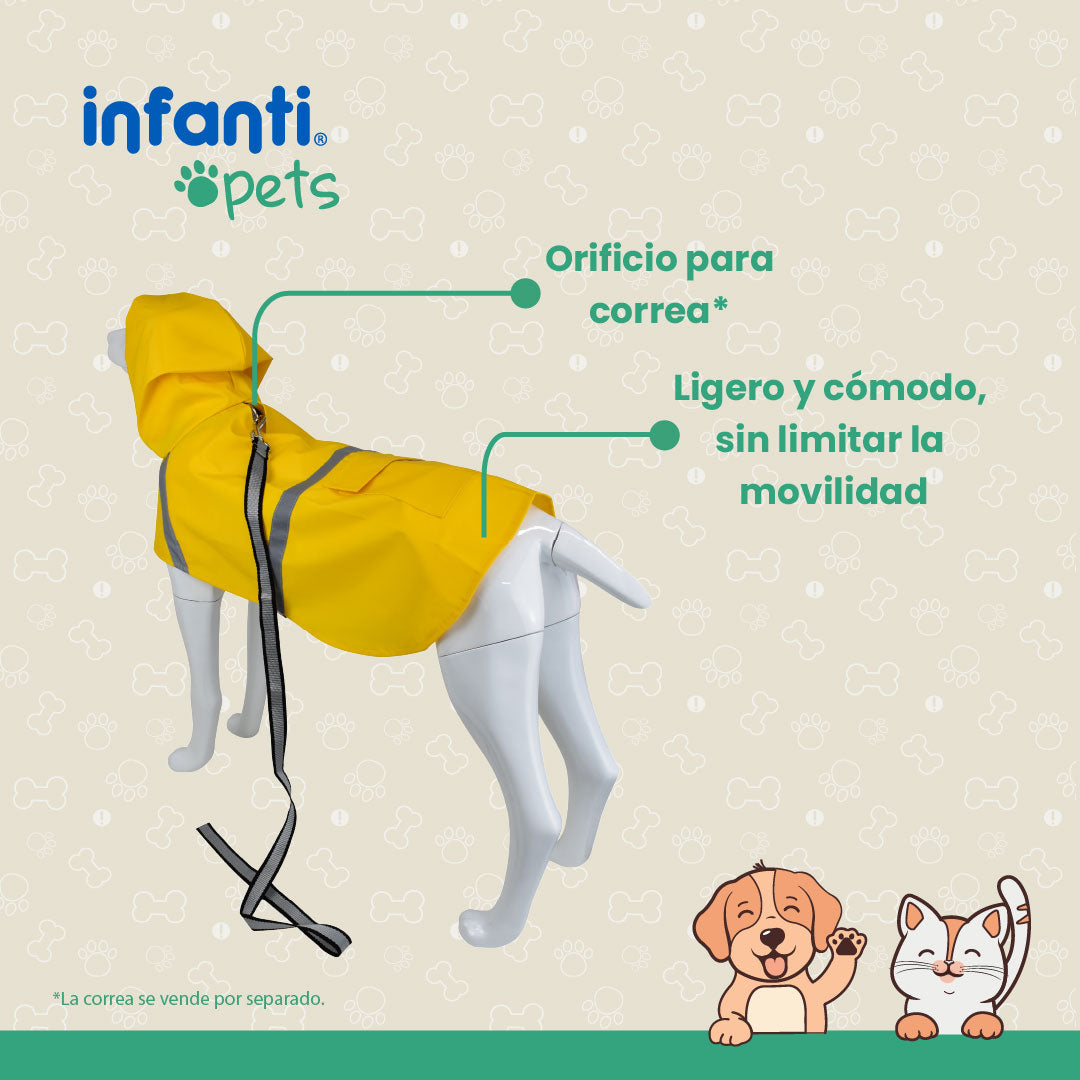 Chubasquero Impermeable Para Perros Con Reflectante