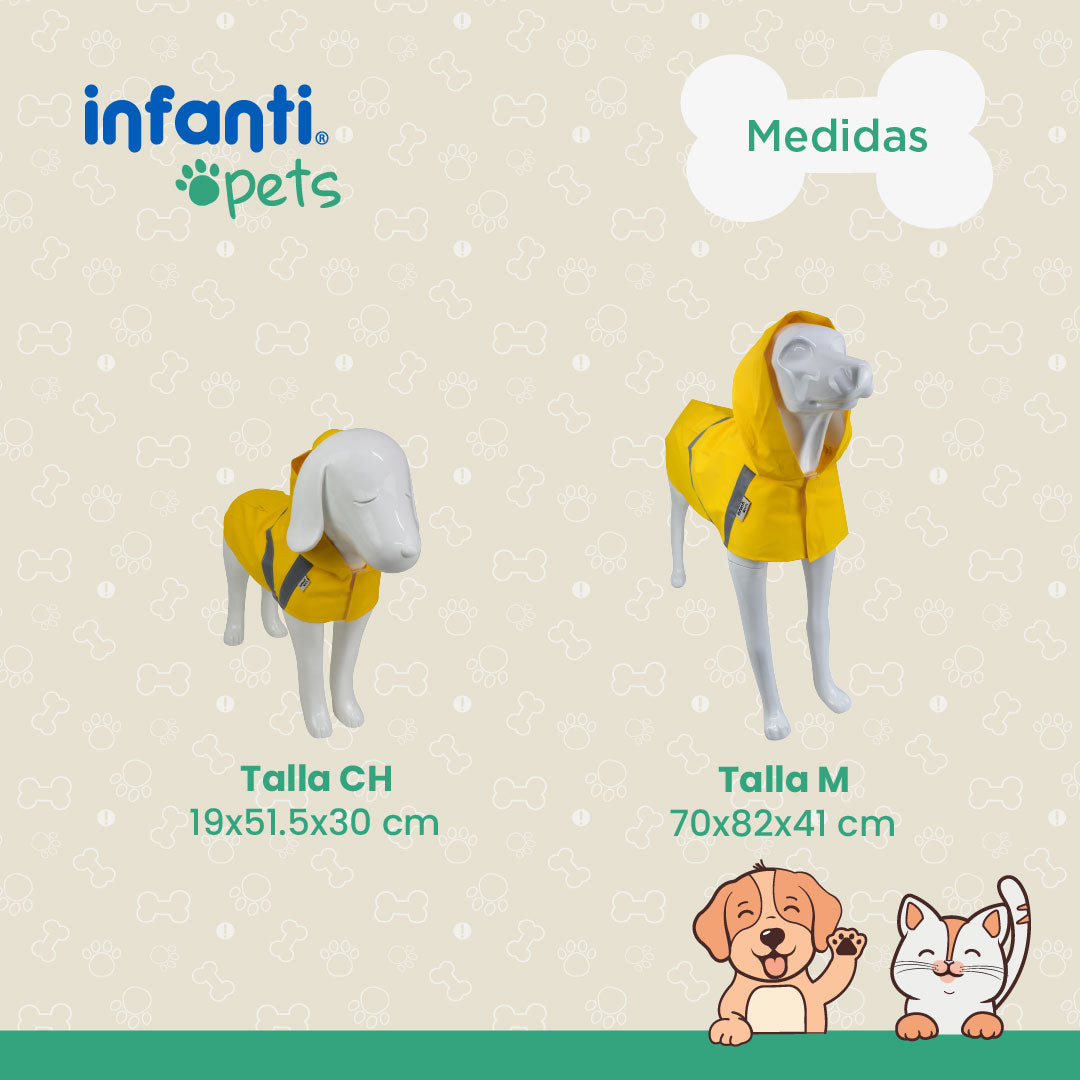 Chubasquero Impermeable Para Perros Con Reflectante