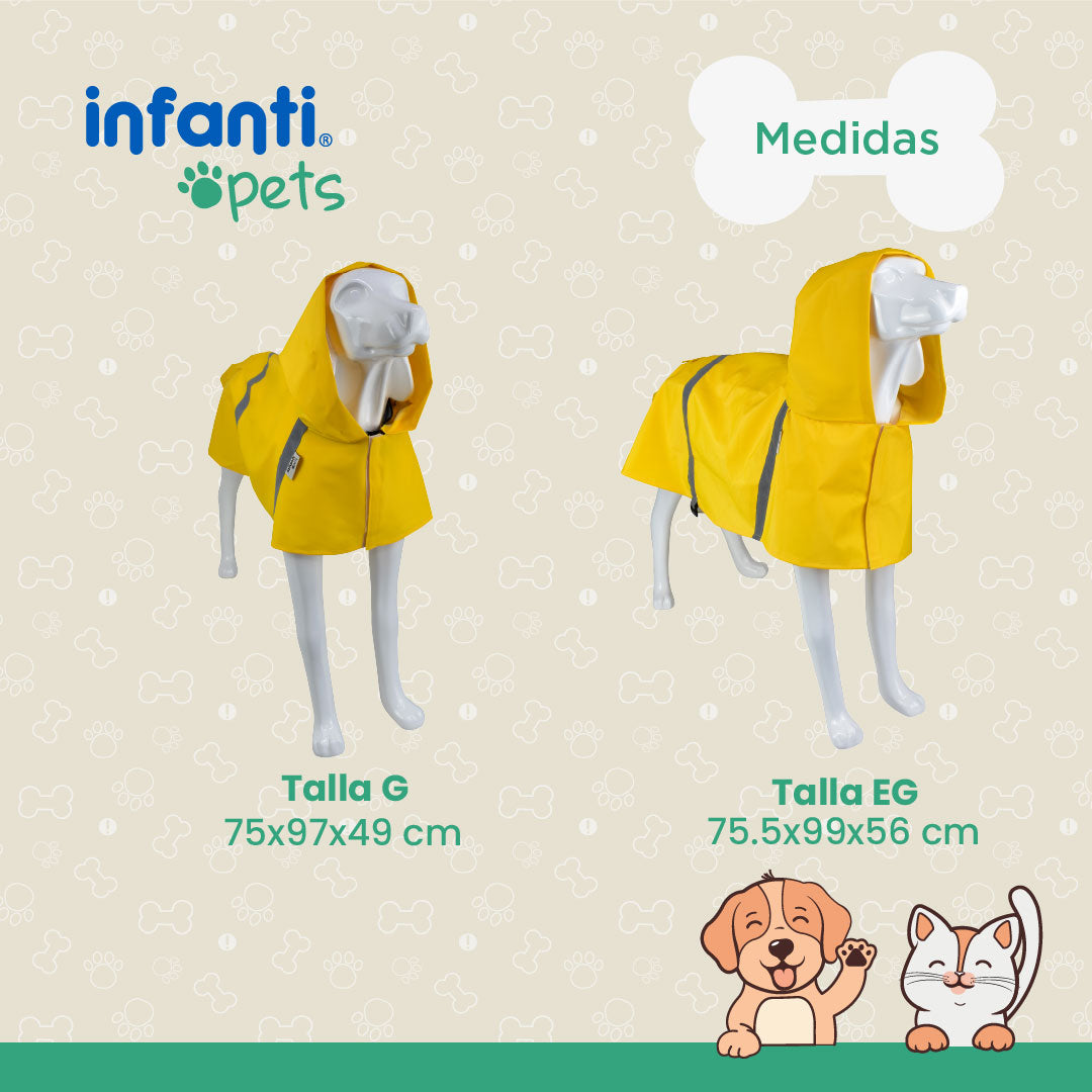 Chubasquero Impermeable Para Perros Con Reflectante