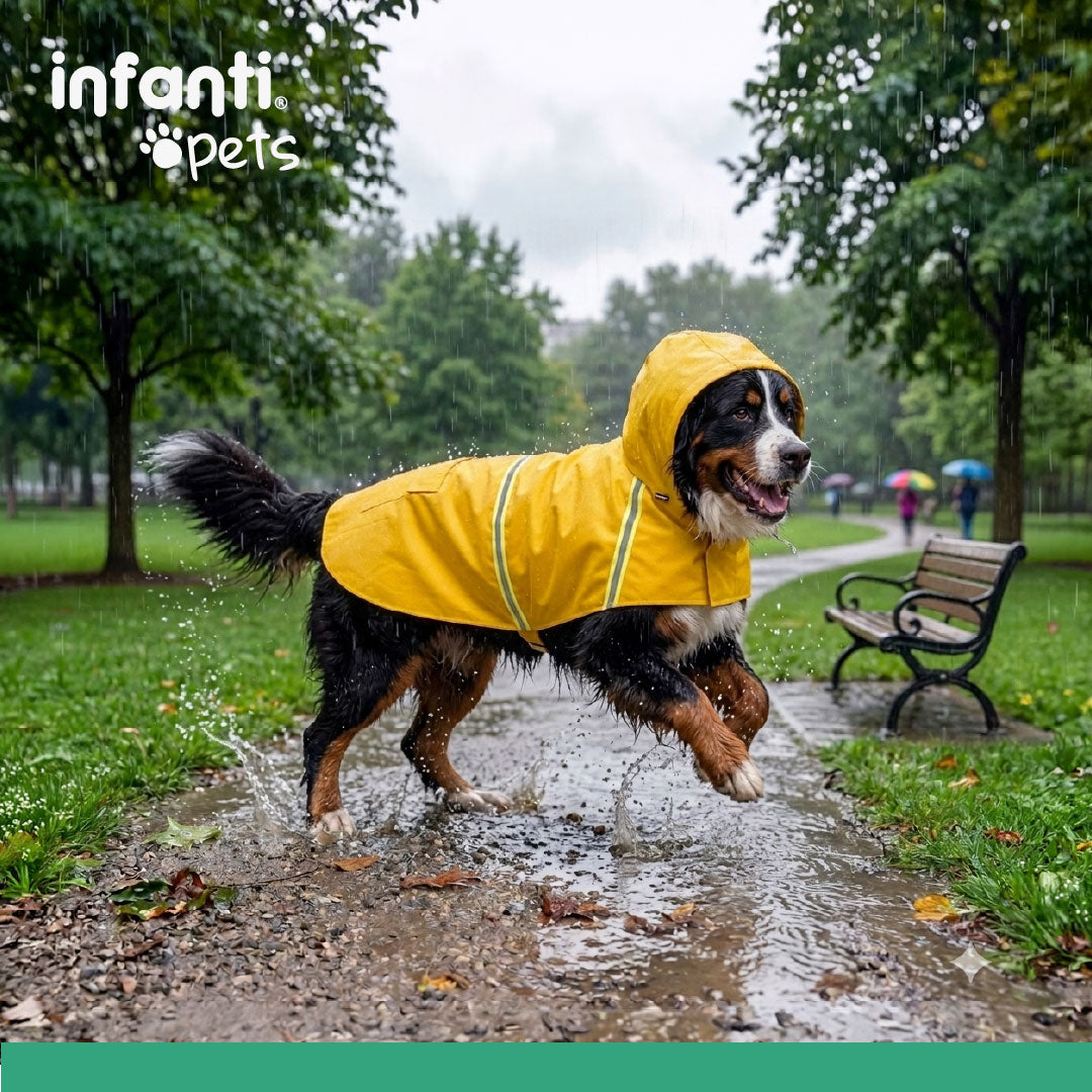 Chubasquero Impermeable Para Perros Con Reflectante